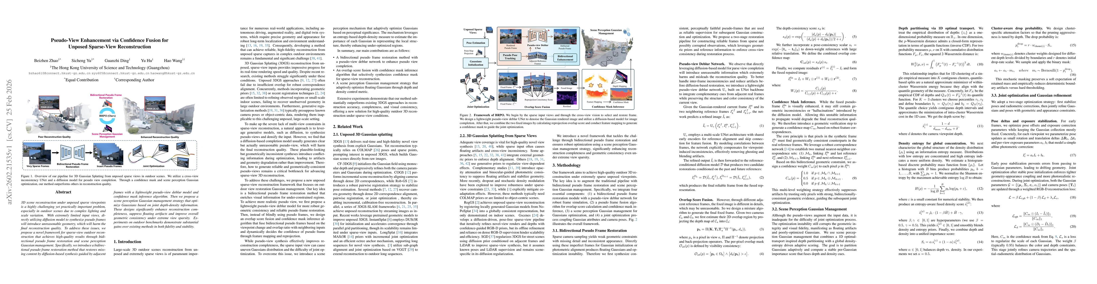 Thumbnail for Pseudo-View Enhancement via Confidence Fusion for Unposed Sparse-View Reconstruction