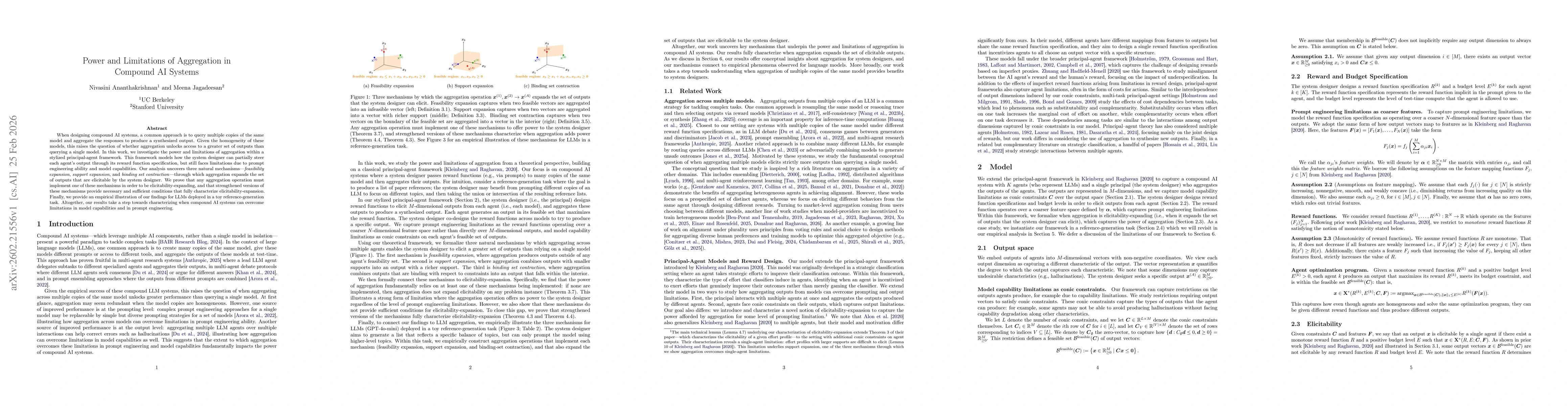 Thumbnail for Power and Limitations of Aggregation in Compound AI Systems