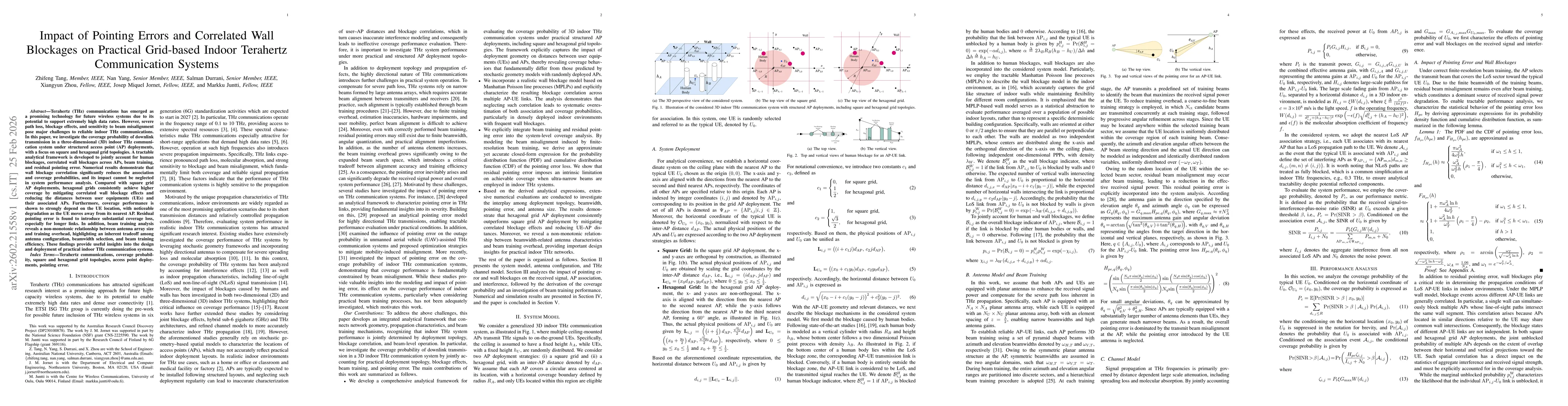 Thumbnail for Impact of Pointing Errors and Correlated Wall Blockages on Practical Grid-based Indoor Terahertz Communication Systems