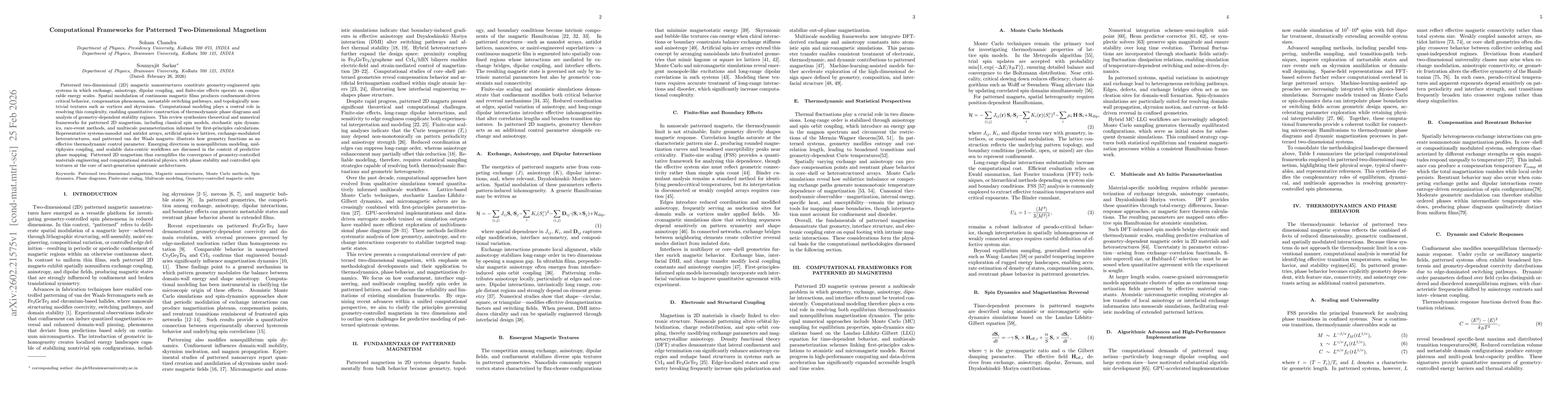 Thumbnail for Computational Frameworks for Patterned Two-Dimensional Magnetism
