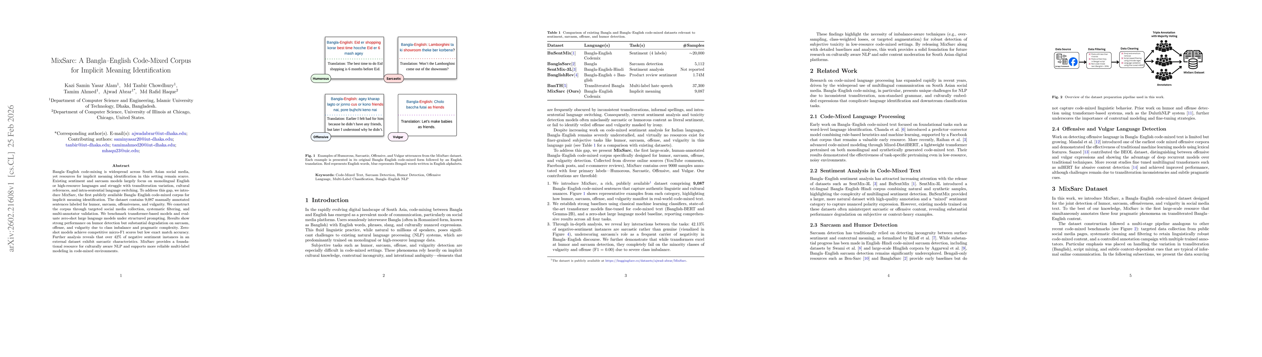 Thumbnail for MixSarc: A Bangla-English Code-Mixed Corpus for Implicit Meaning Identification