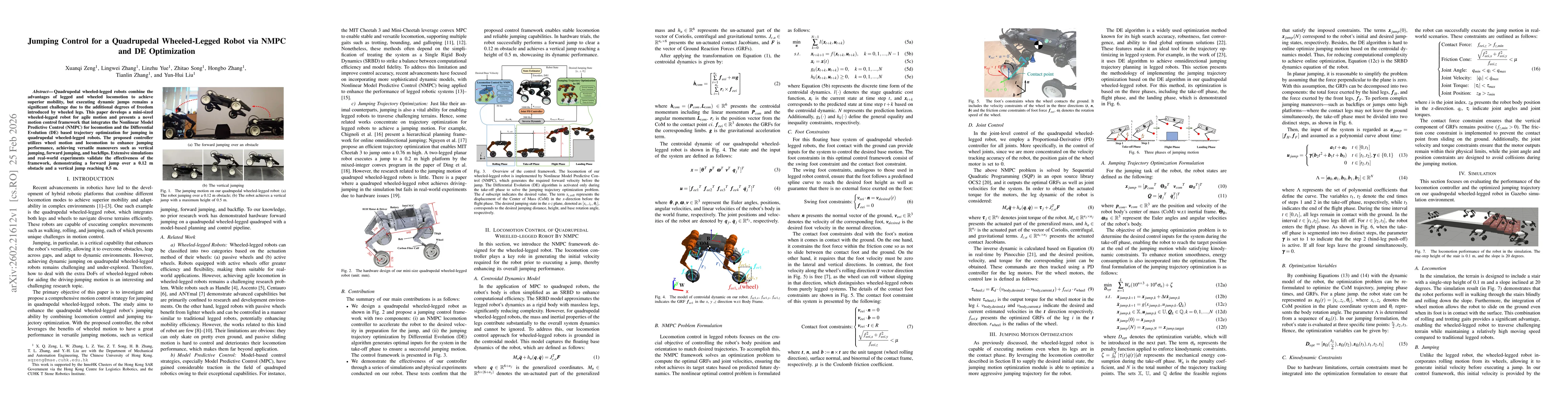 Thumbnail for Jumping Control for a Quadrupedal Wheeled-Legged Robot via NMPC and DE Optimization