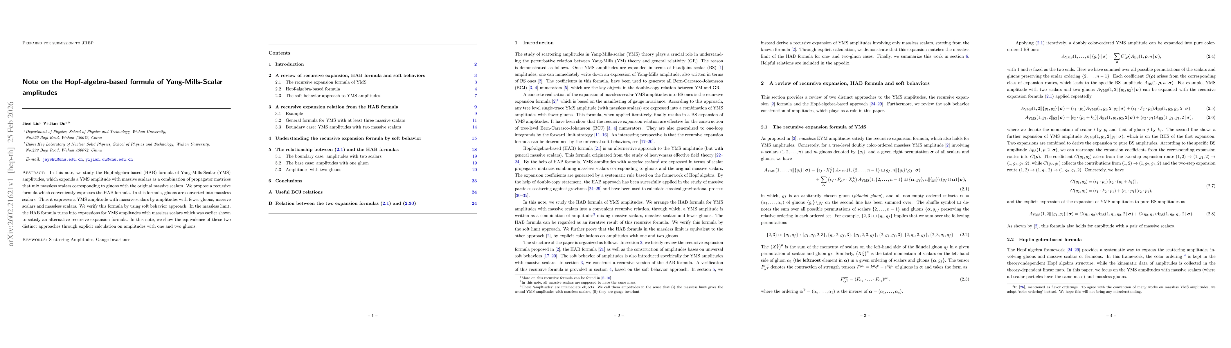 Thumbnail for Note on the Hopf-algebra-based formula of Yang-Mills-Scalar amplitudes
