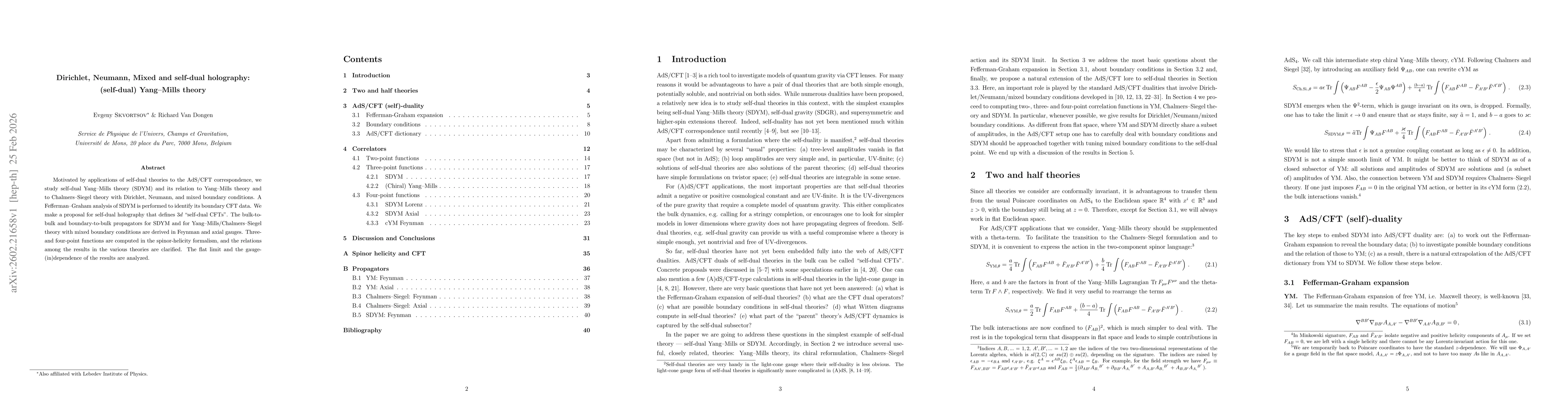 Thumbnail for Dirichlet, Neumann, Mixed and self-dual holography: (self-dual) Yang-Mills theory