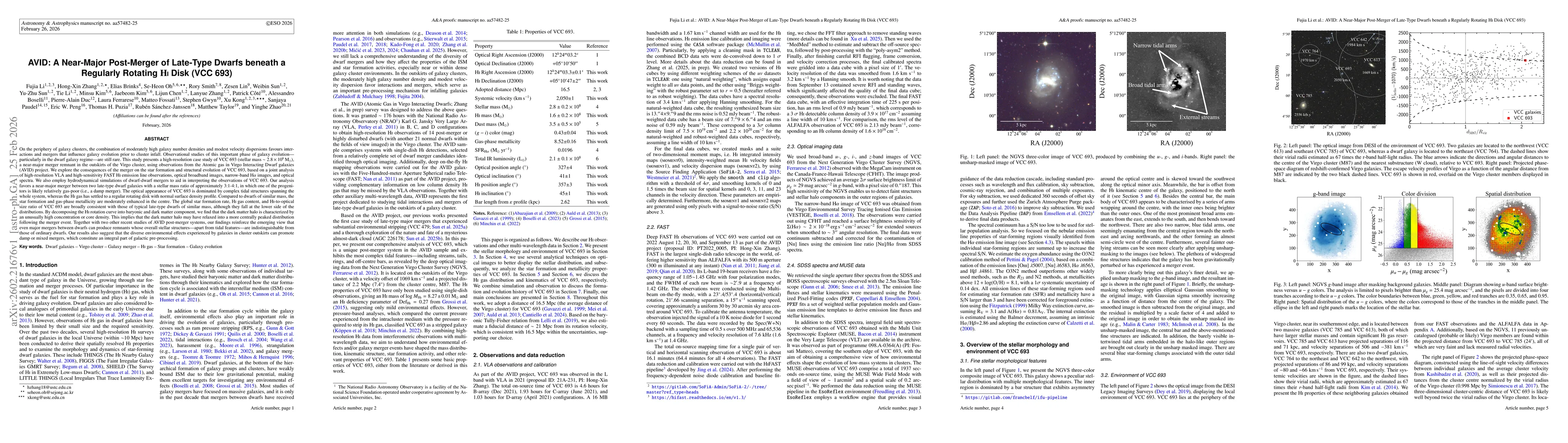 Thumbnail for AVID: A Near-Major Post-Merger of Late-Type Dwarfs beneath a Regularly Rotating HI Disk (VCC 693)