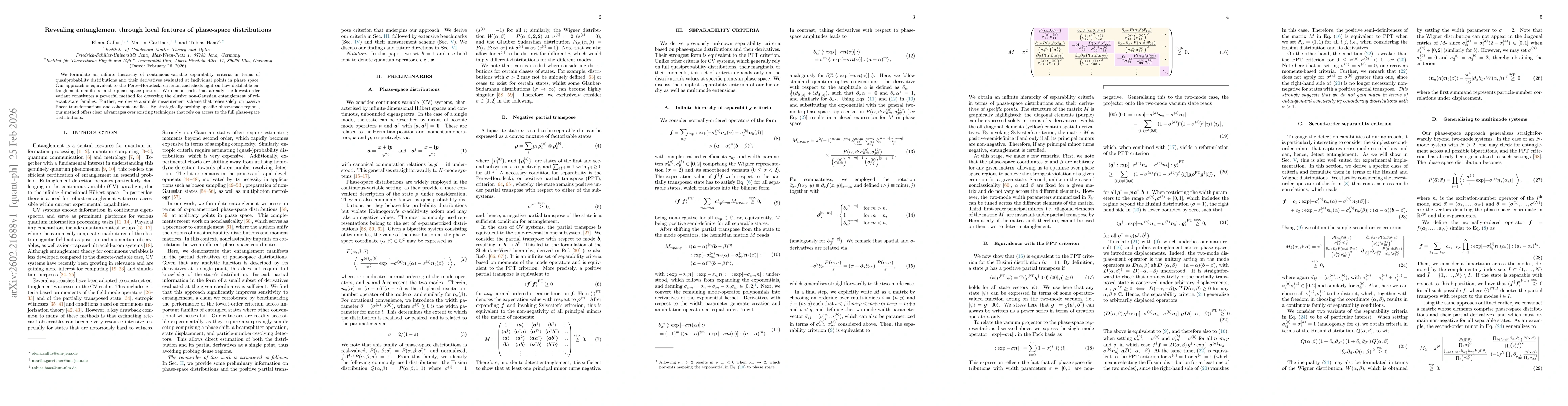 Thumbnail for Revealing entanglement through local features of phase-space distributions