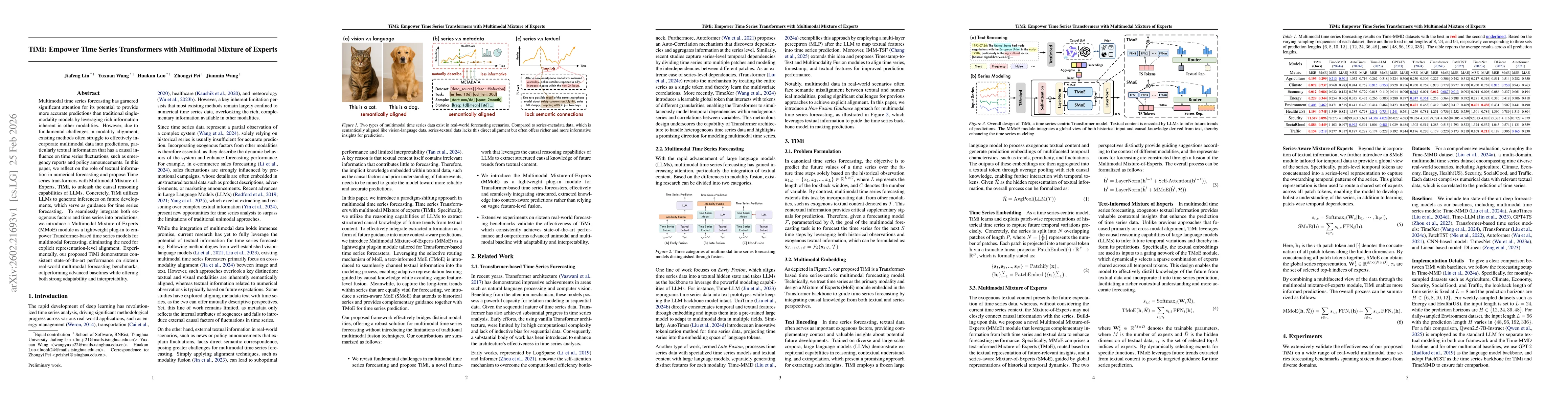 Thumbnail for TiMi: Empower Time Series Transformers with Multimodal Mixture of Experts