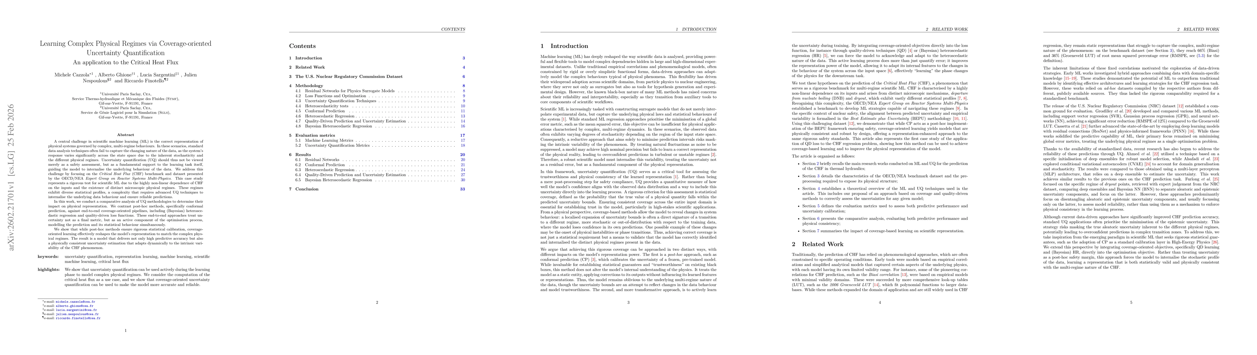 Thumbnail for Learning Complex Physical Regimes via Coverage-oriented Uncertainty Quantification: An application to the Critical Heat Flux