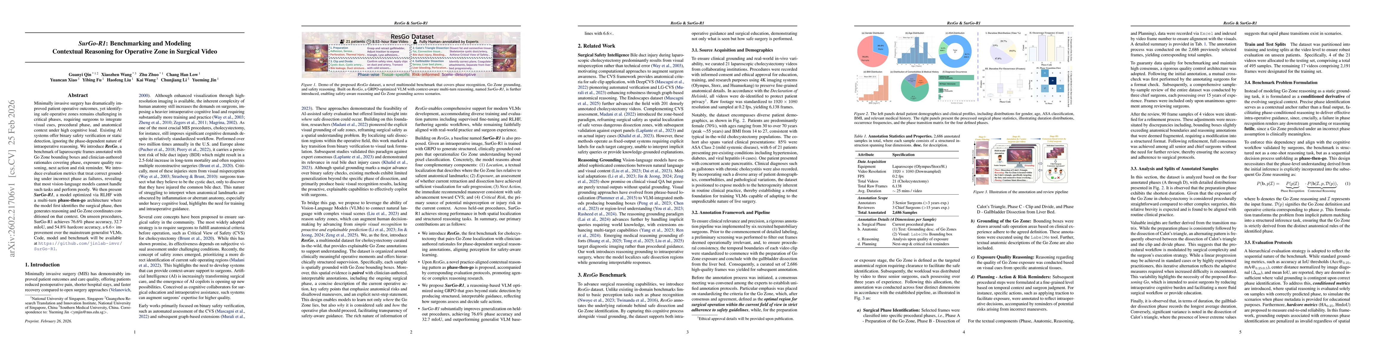 Thumbnail for SurGo-R1: Benchmarking and Modeling Contextual Reasoning for Operative Zone in Surgical Video