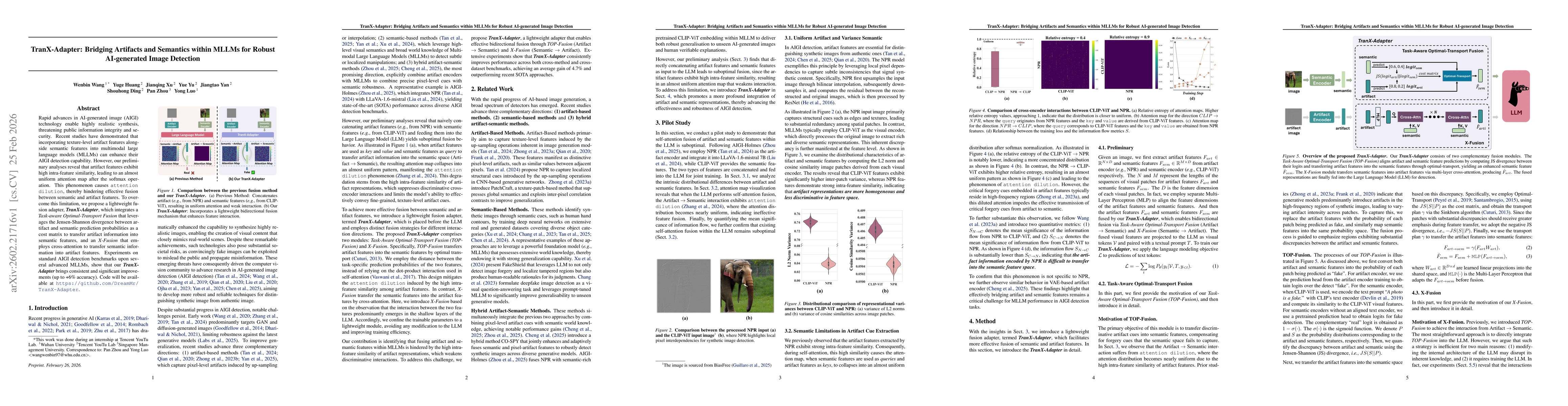 Thumbnail for TranX-Adapter: Bridging Artifacts and Semantics within MLLMs for Robust AI-generated Image Detection