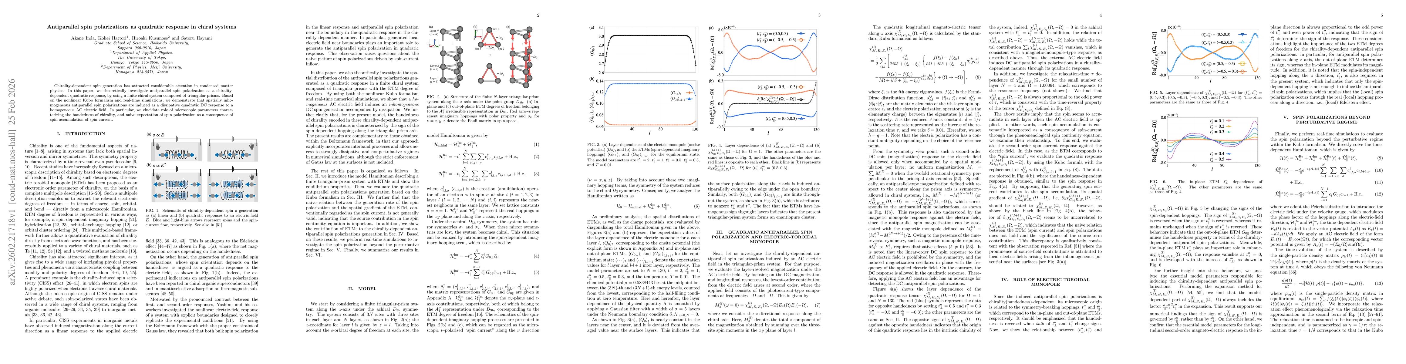 Thumbnail for Antiparallel spin polarizations as quadratic response in chiral systems