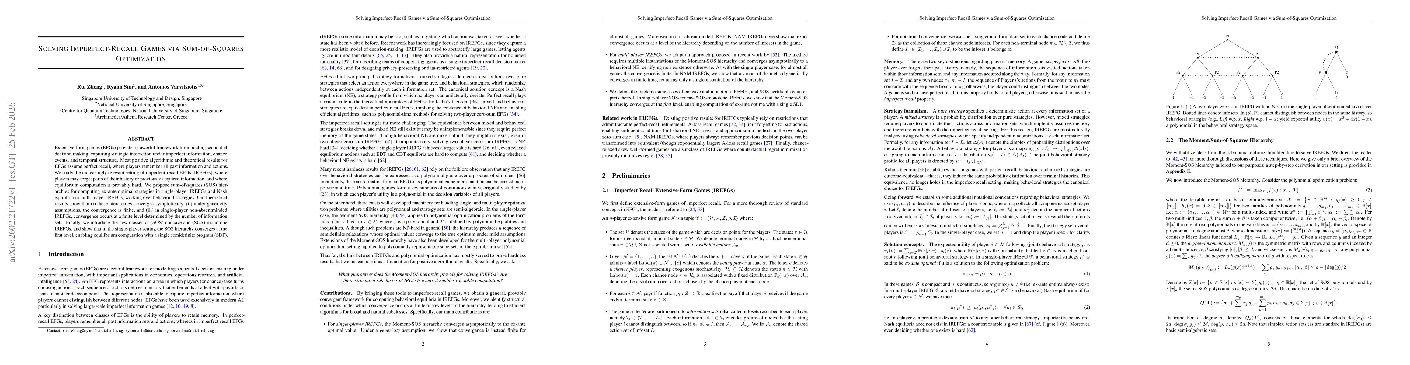 Thumbnail for Solving Imperfect-Recall Games via Sum-of-Squares Optimization