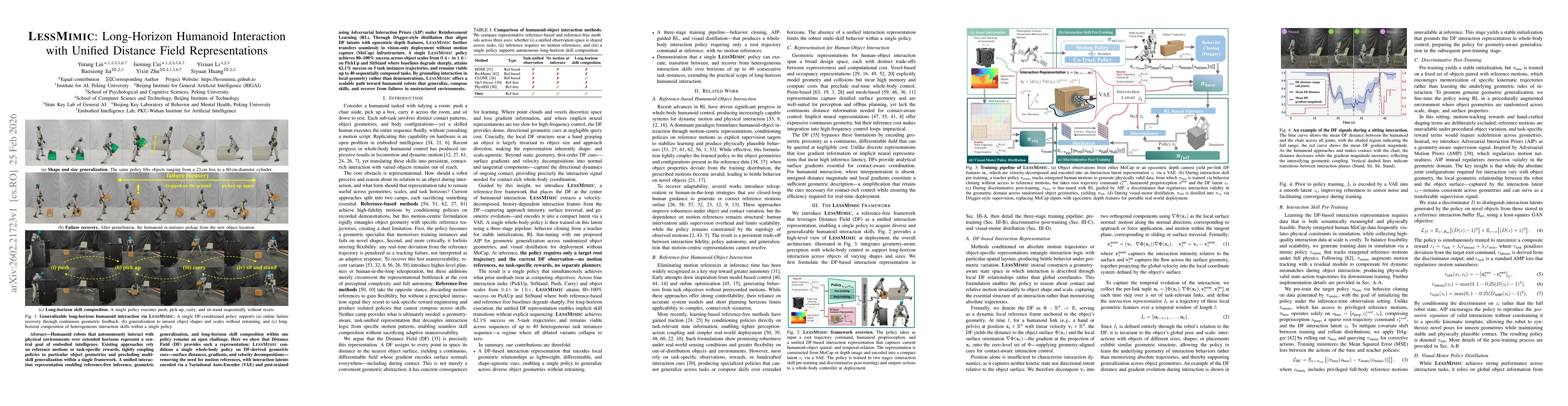 Thumbnail for LessMimic: Long-Horizon Humanoid Interaction with Unified Distance Field Representations