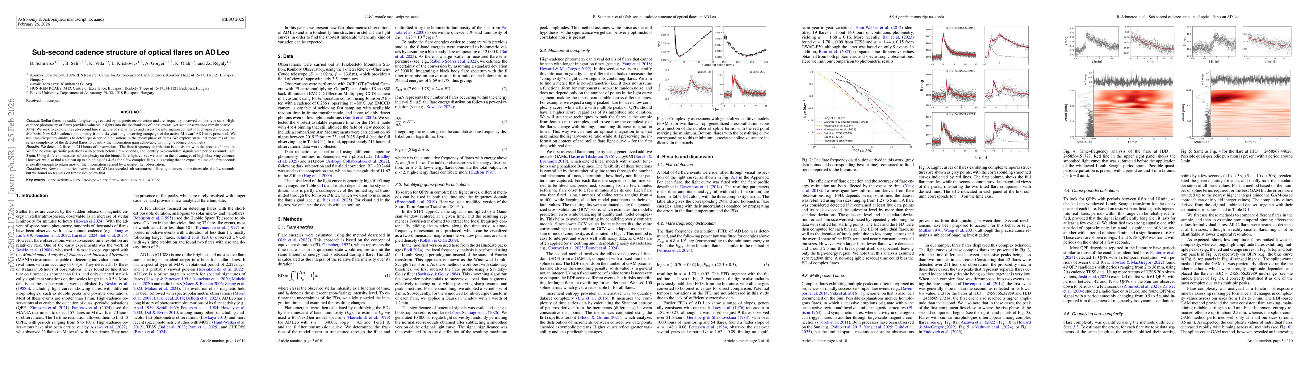 Thumbnail for Sub-second cadence structure of optical flares on AD Leo