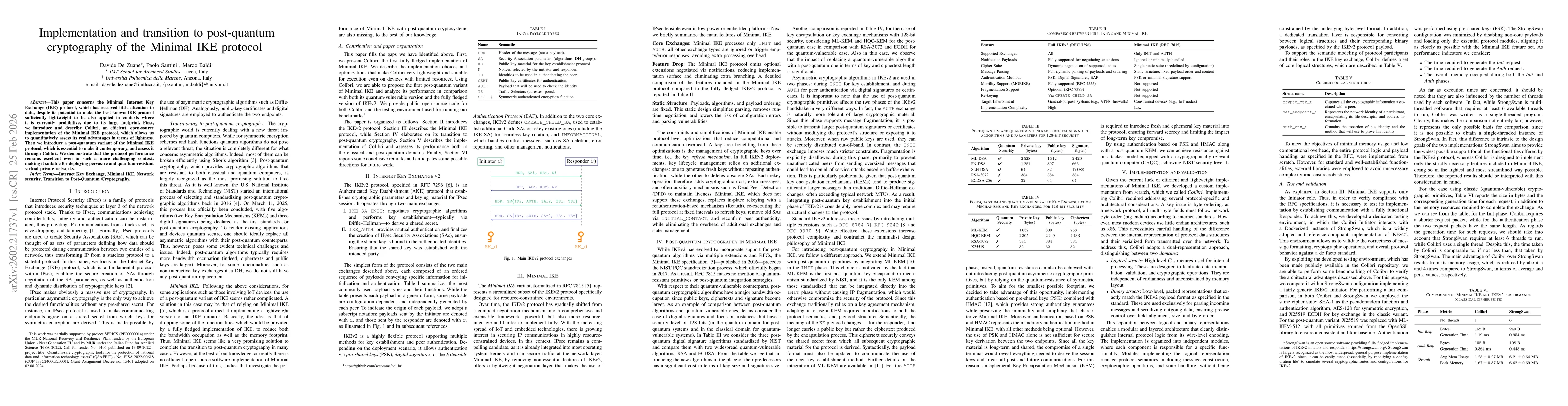 Thumbnail for Implementation and transition to post-quantum cryptography of the Minimal IKE protocol