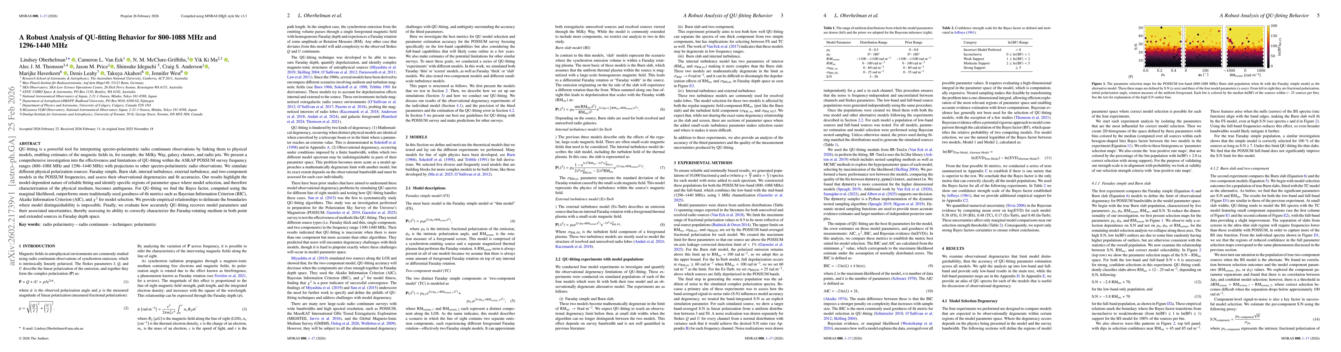 Thumbnail for A Robust Analysis of QU-fitting Behavior for 800-1088 MHz and 1296-1440 MHz