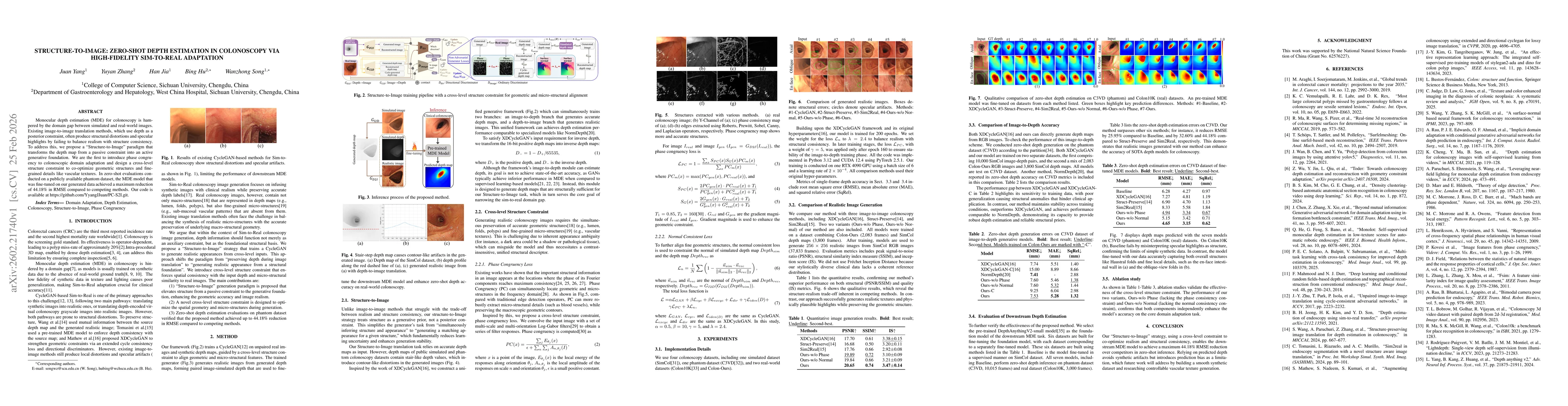 Thumbnail for Structure-to-Image: Zero-Shot Depth Estimation in Colonoscopy via High-Fidelity Sim-to-Real Adaptation