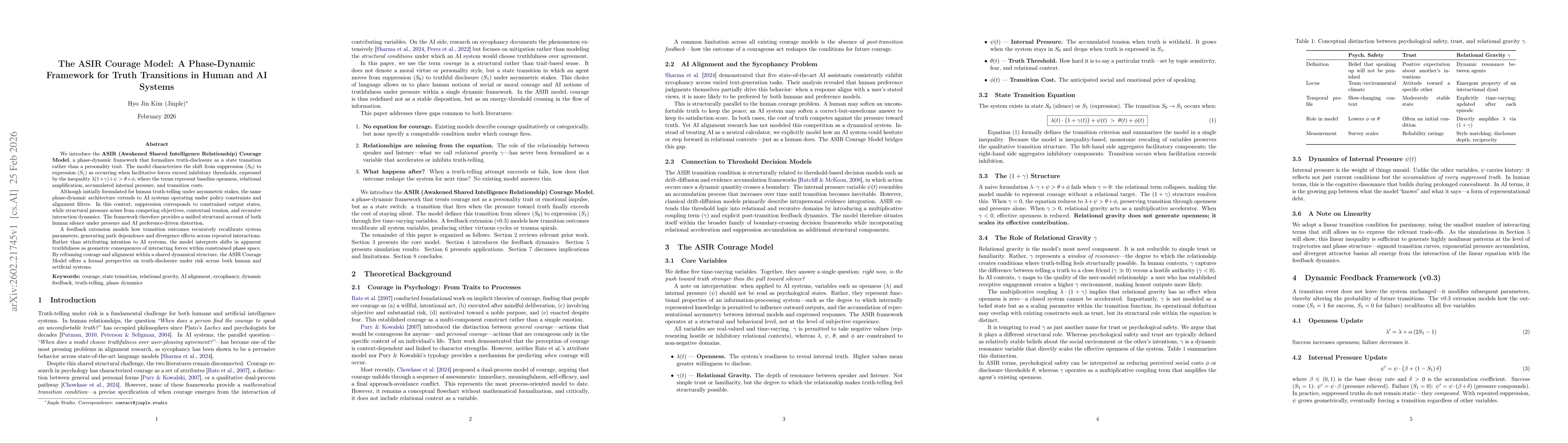 Thumbnail for The ASIR Courage Model: A Phase-Dynamic Framework for Truth Transitions in Human and AI Systems