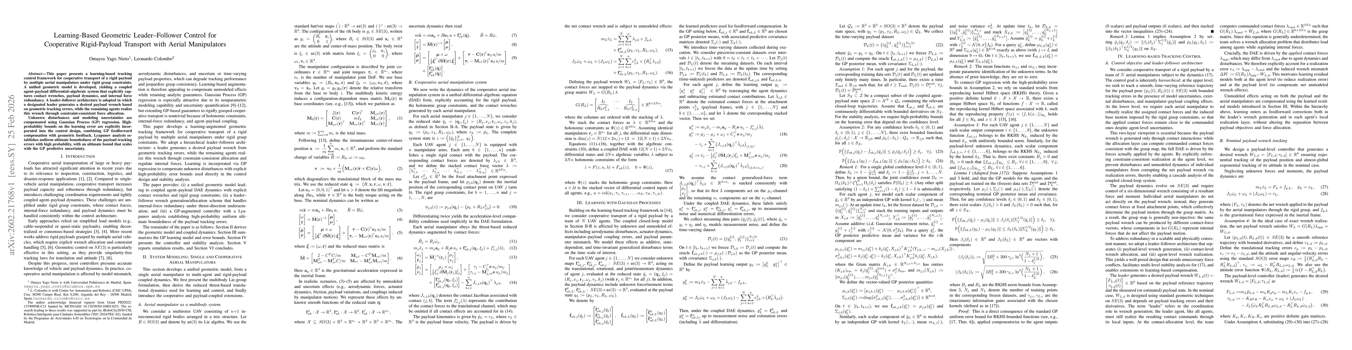 Thumbnail for Learning-Based Geometric Leader-Follower Control for Cooperative Rigid-Payload Transport with Aerial Manipulators