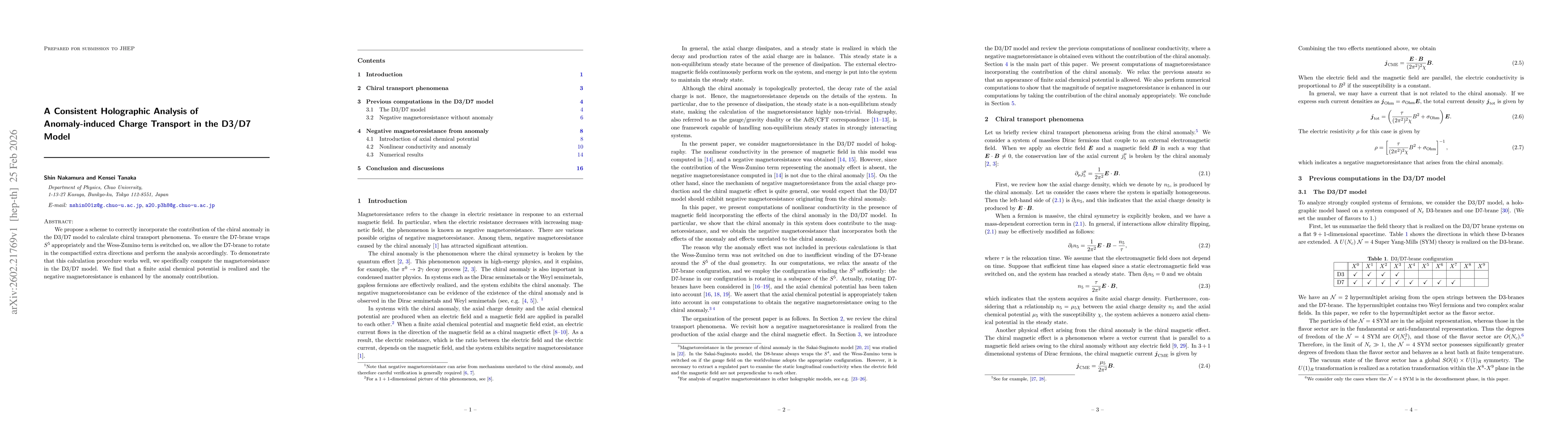 Thumbnail for A Consistent Holographic Analysis of Anomaly-induced Charge Transport in the D3/D7 Model