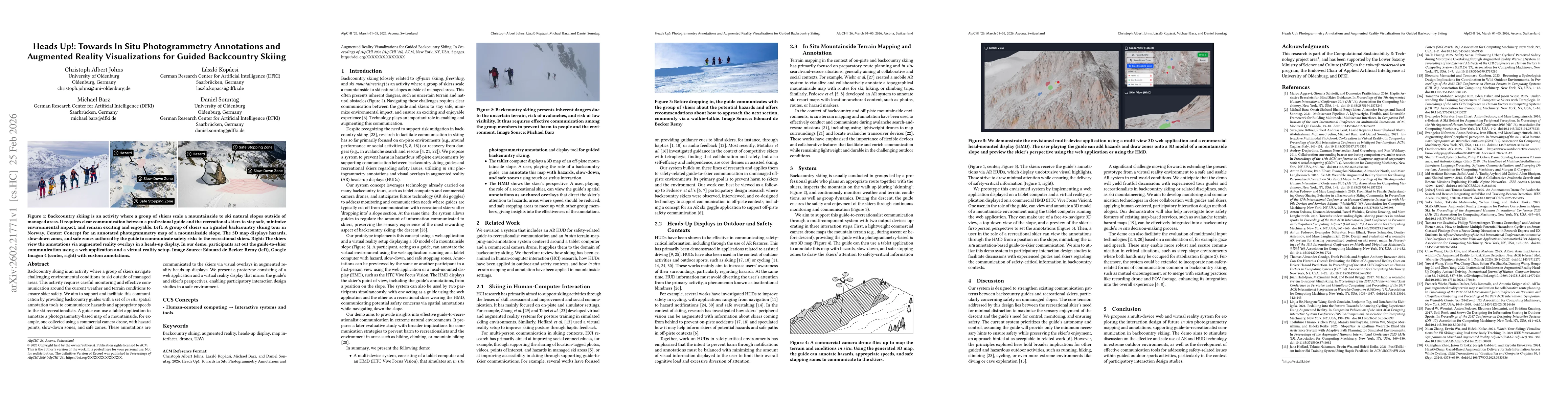 Thumbnail for Heads Up!: Towards In Situ Photogrammetry Annotations and Augmented Reality Visualizations for Guided Backcountry Skiing