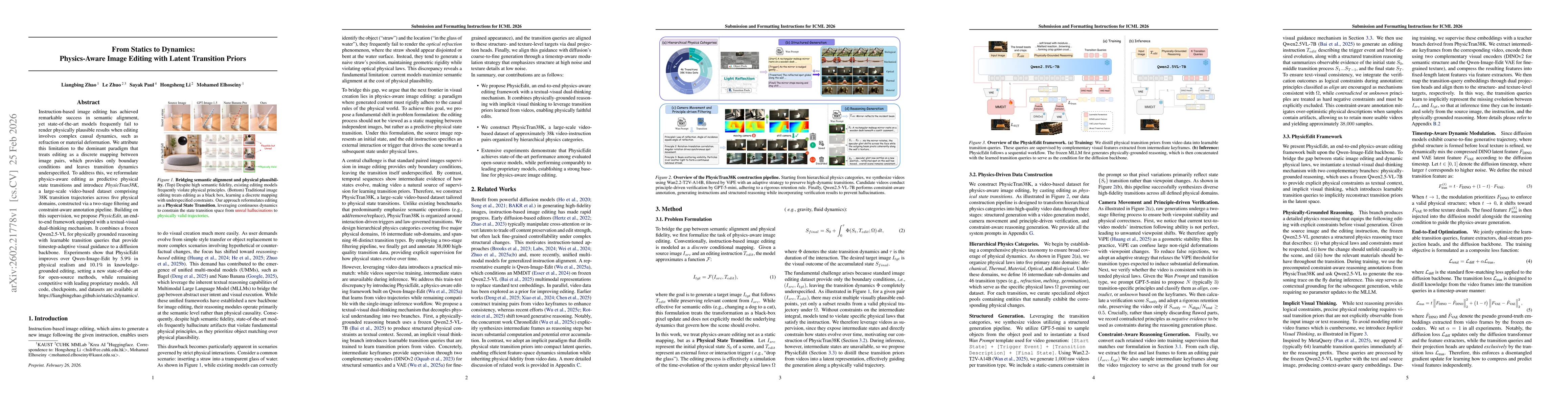 Thumbnail for From Statics to Dynamics: Physics-Aware Image Editing with Latent Transition Priors