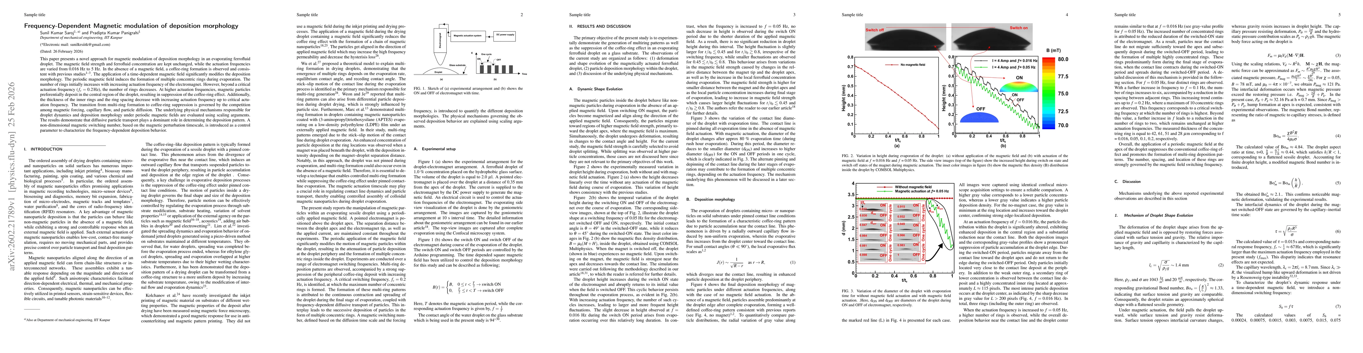 Thumbnail for Frequency-Dependent Magnetic modulation of deposition morphology