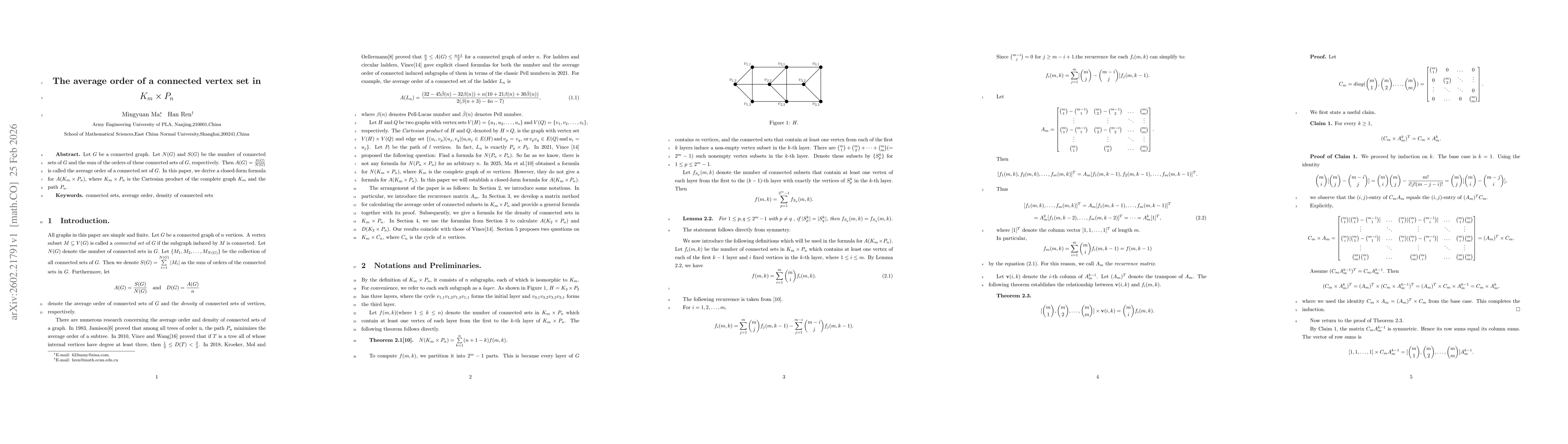 Thumbnail for The average order of a connected vertex set in $K_m \times P_n$