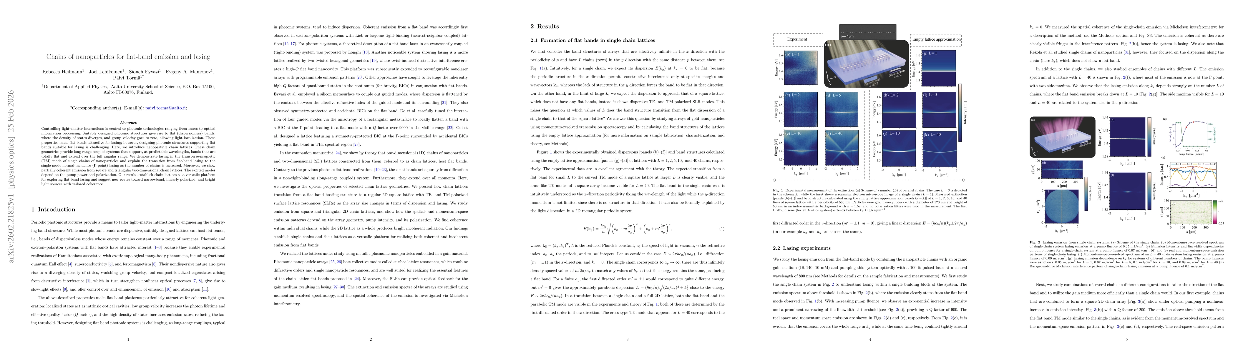 Thumbnail for Chains of nanoparticles for flat-band emission and lasing