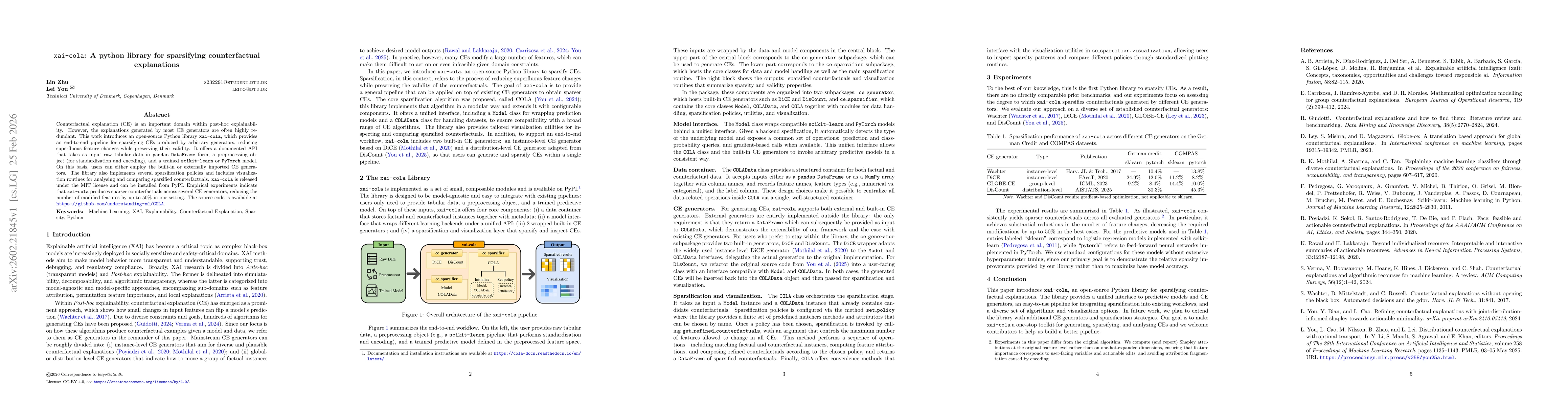 Thumbnail for xai-cola: A Python library for sparsifying counterfactual explanations