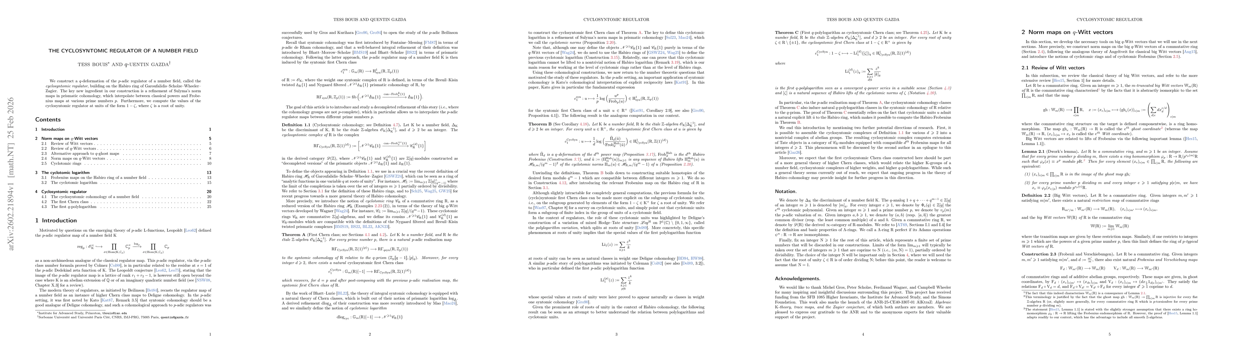 Thumbnail for The cyclosyntomic regulator of a number field