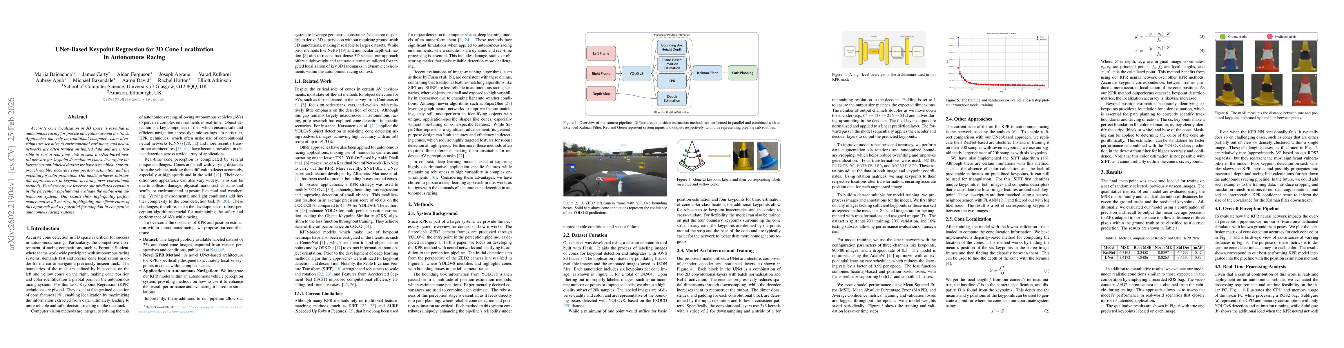Thumbnail for UNet-Based Keypoint Regression for 3D Cone Localization in Autonomous Racing