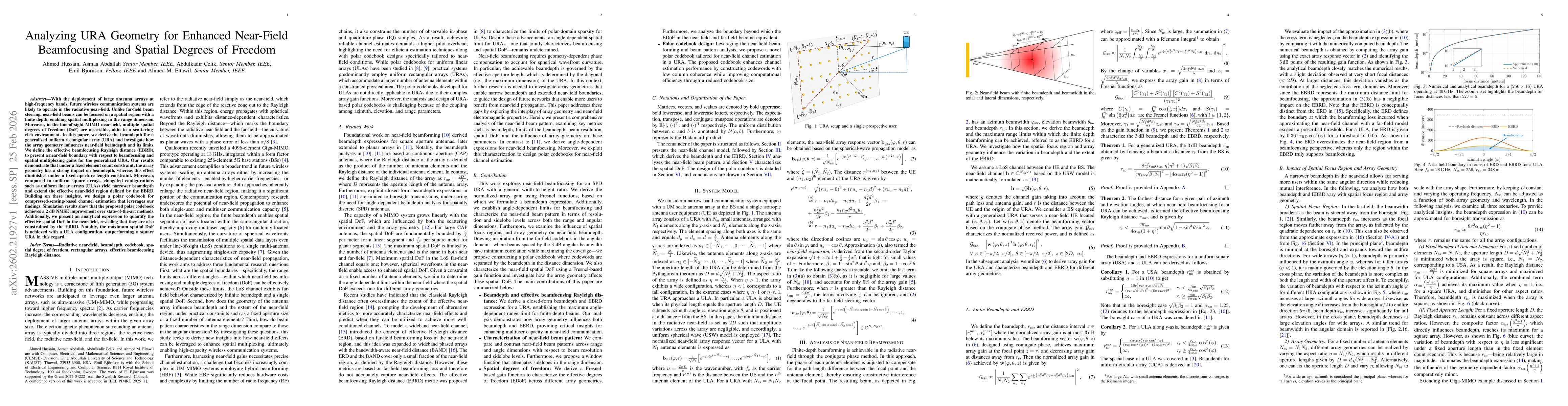 Thumbnail for Analyzing URA Geometry for Enhanced Near-Field Beamfocusing and Spatial Degrees of Freedom