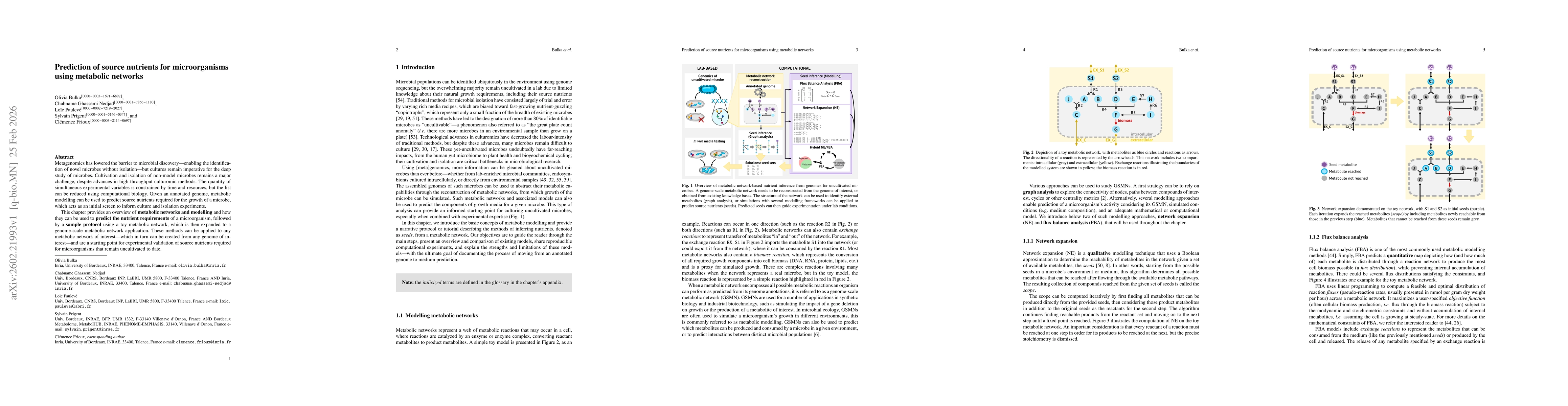Thumbnail for Prediction of source nutrients for microorganisms using metabolic networks