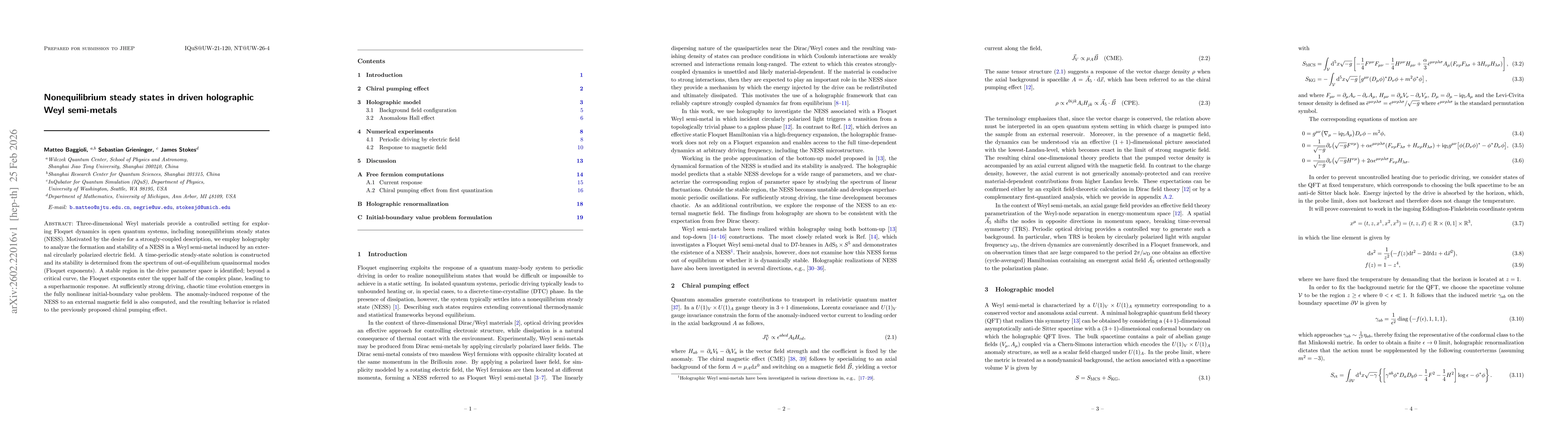 Thumbnail for Nonequilibrium steady states in driven holographic Weyl semi-metals