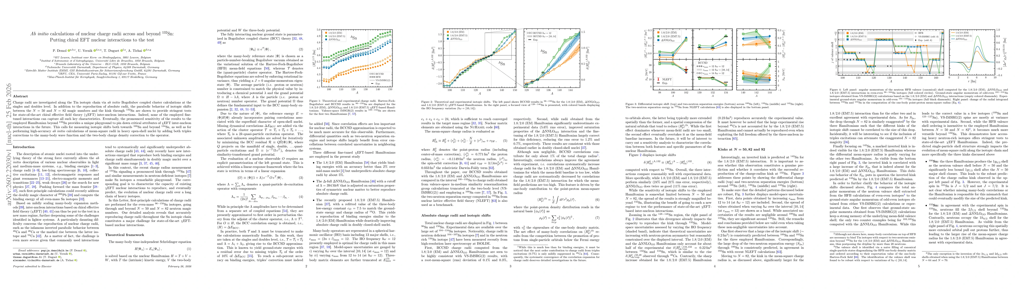 Thumbnail for Ab initio calculations of nuclear charge radii across and beyond ${}^{132}$Sn: Putting chiral EFT nuclear interactions to the test