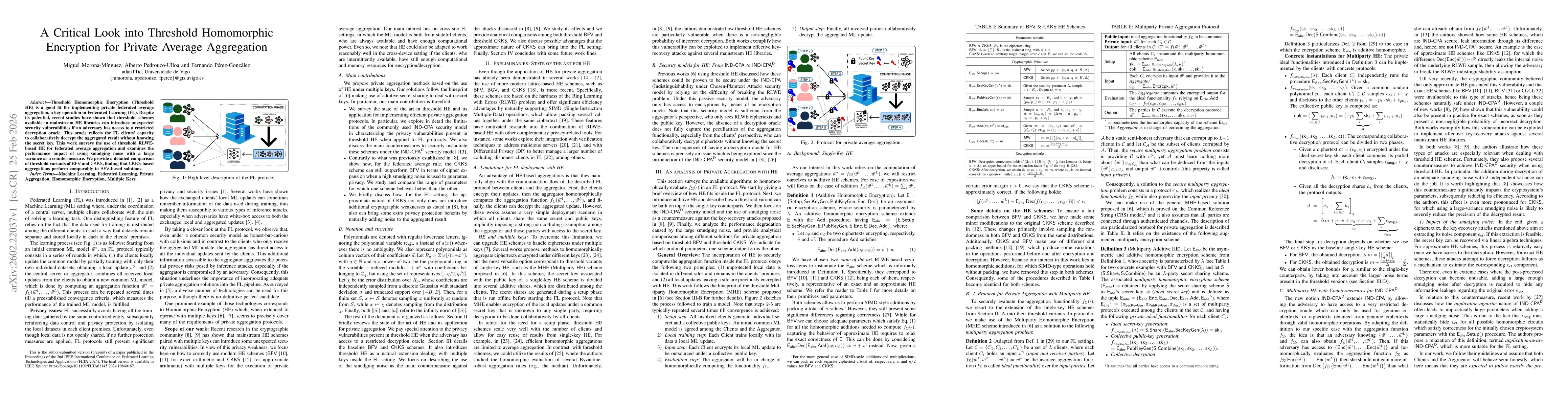 Thumbnail for A Critical Look into Threshold Homomorphic Encryption for Private Average Aggregation