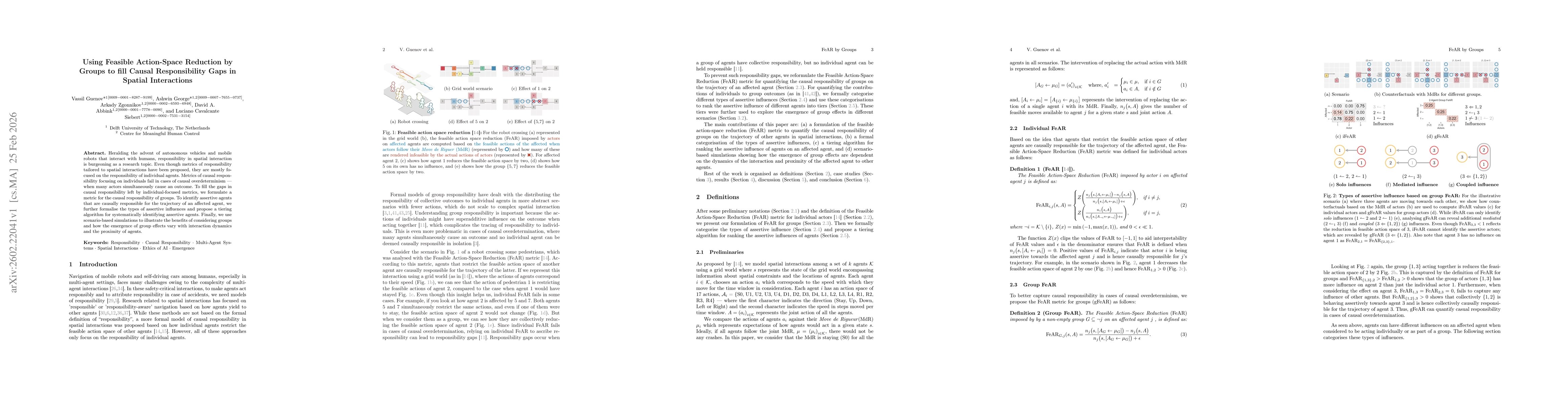 Thumbnail for Using Feasible Action-Space Reduction by Groups to fill Causal Responsibility Gaps in Spatial Interactions