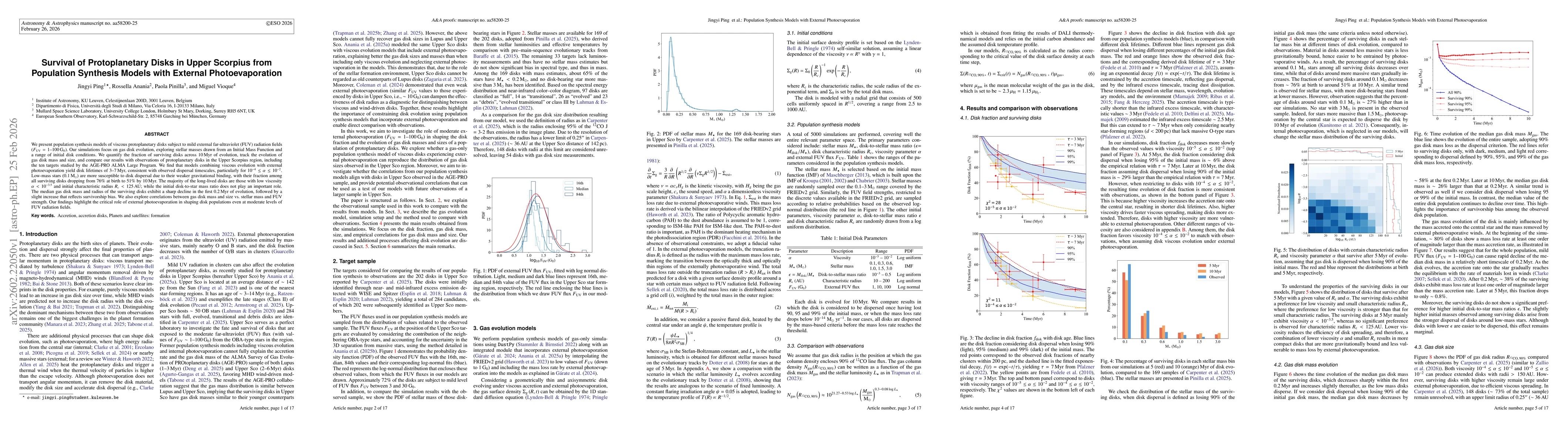 Thumbnail for Survival of Protoplanetary Disks in Upper Scorpius from Population Synthesis Models with External Photoevaporation