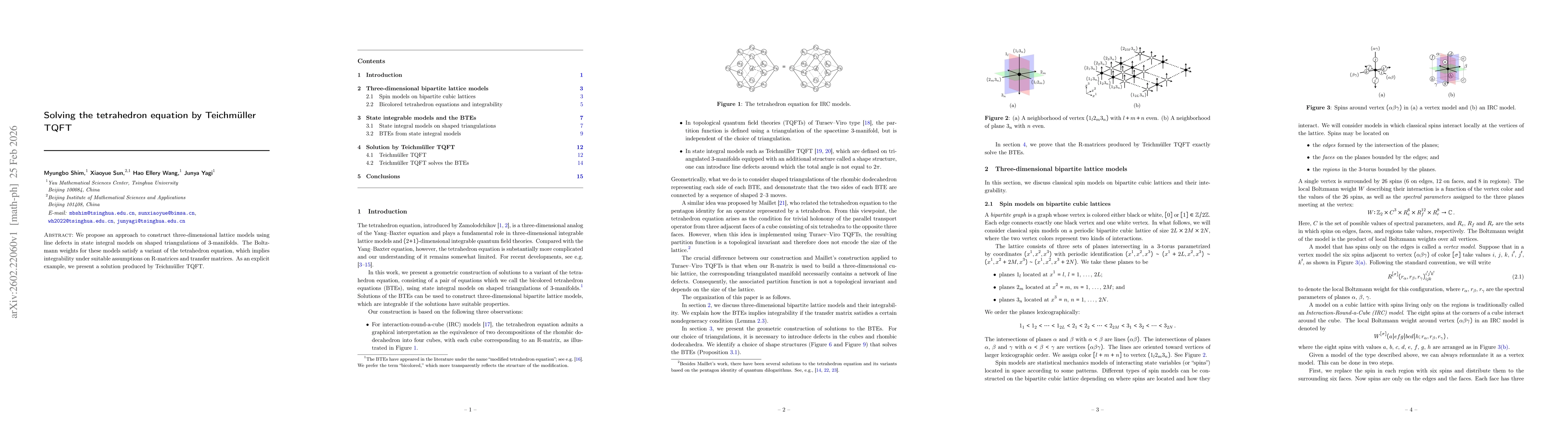 Thumbnail for Solving the tetrahedron equation by Teichmüller TQFT