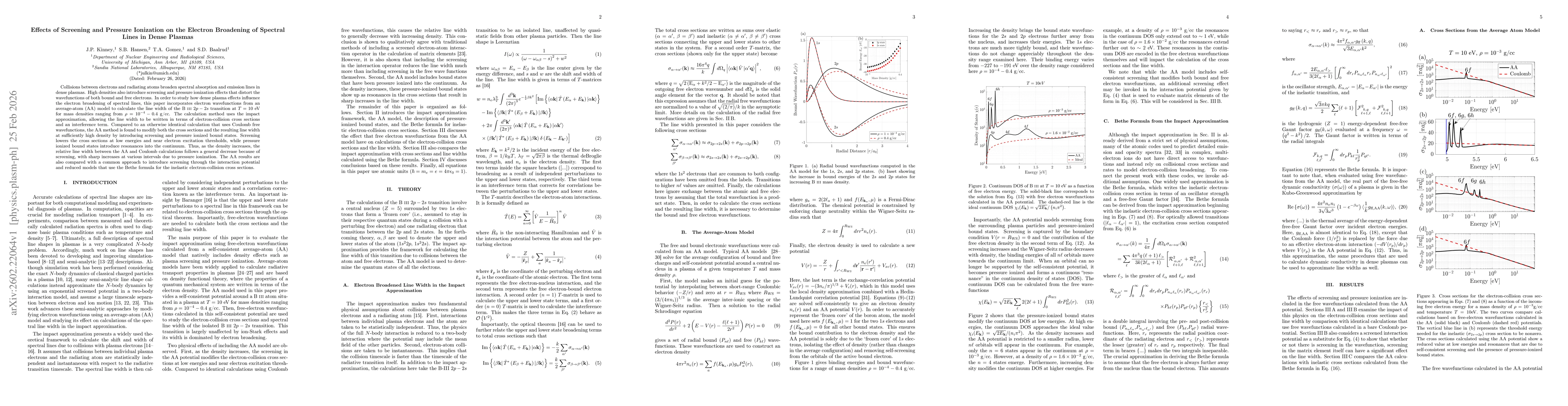 Thumbnail for Effects of Screening and Pressure Ionization on the Electron Broadening of Spectral Lines in Dense Plasmas