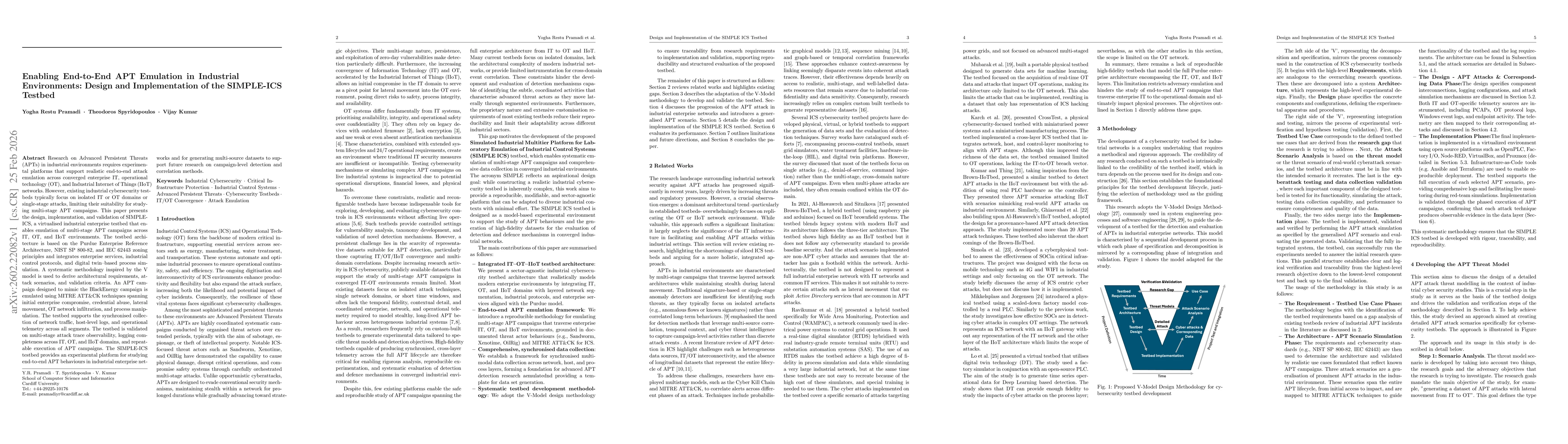 Thumbnail for Enabling End-to-End APT Emulation in Industrial Environments: Design and Implementation of the SIMPLE-ICS Testbed