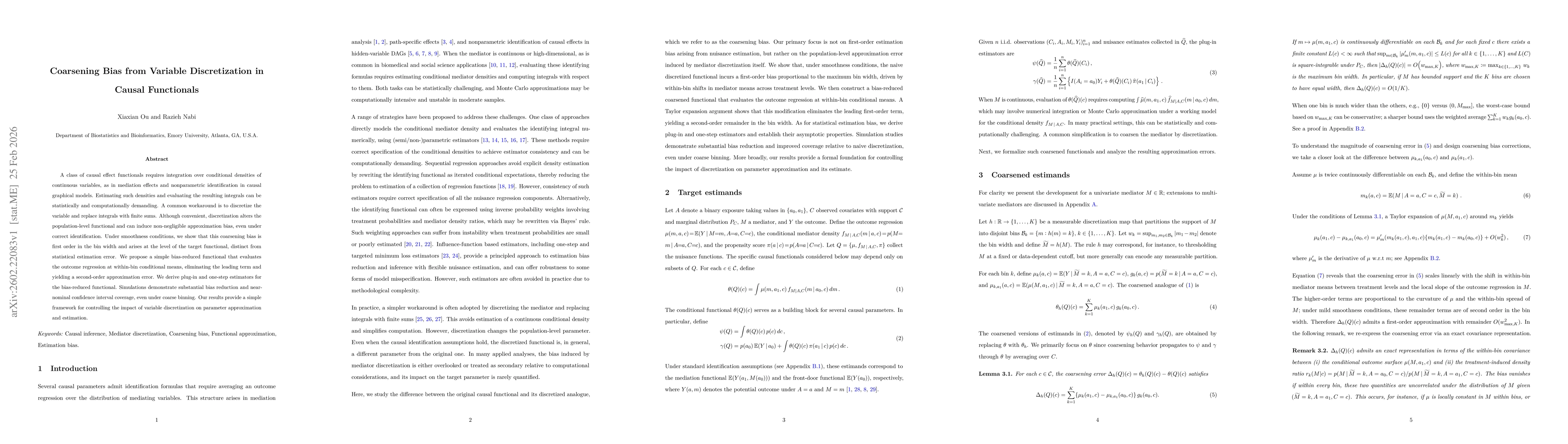 Thumbnail for Coarsening Bias from Variable Discretization in Causal Functionals