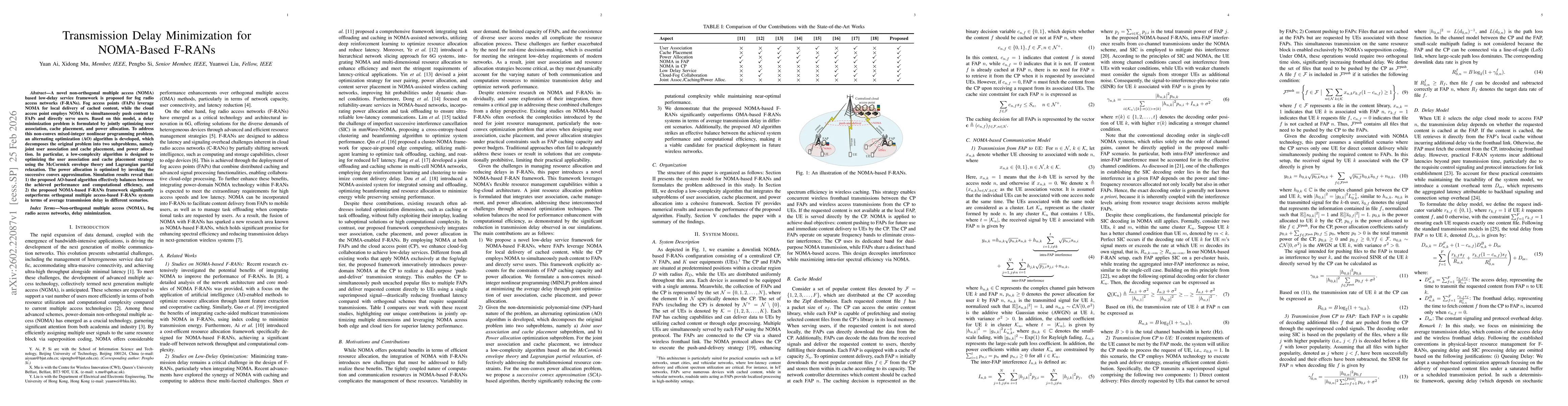 Thumbnail for Transmission Delay Minimization for NOMA-Based F-RANs