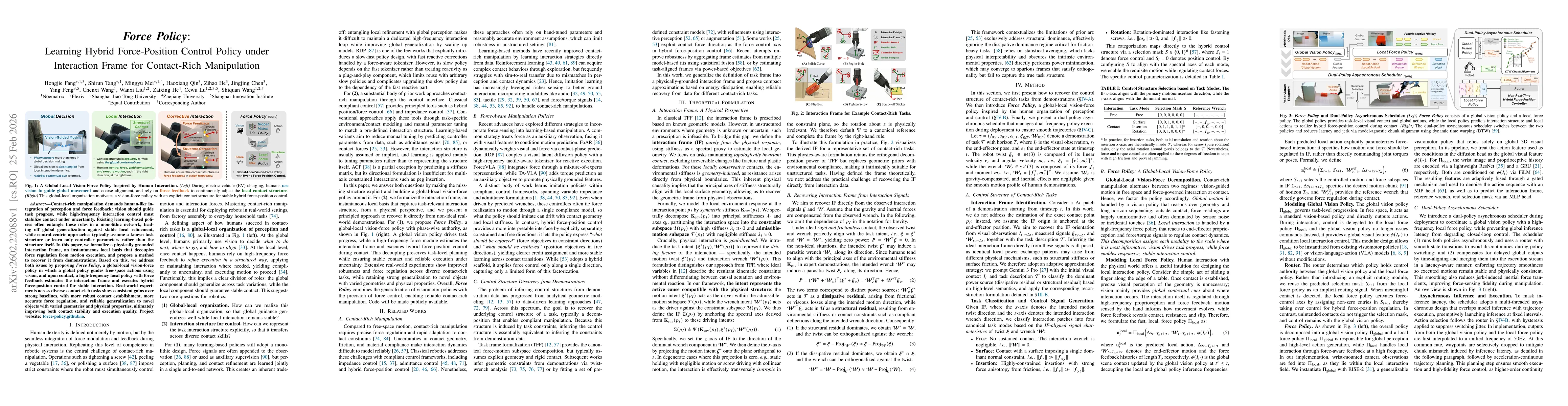 Thumbnail for Force Policy: Learning Hybrid Force-Position Control Policy under Interaction Frame for Contact-Rich Manipulation