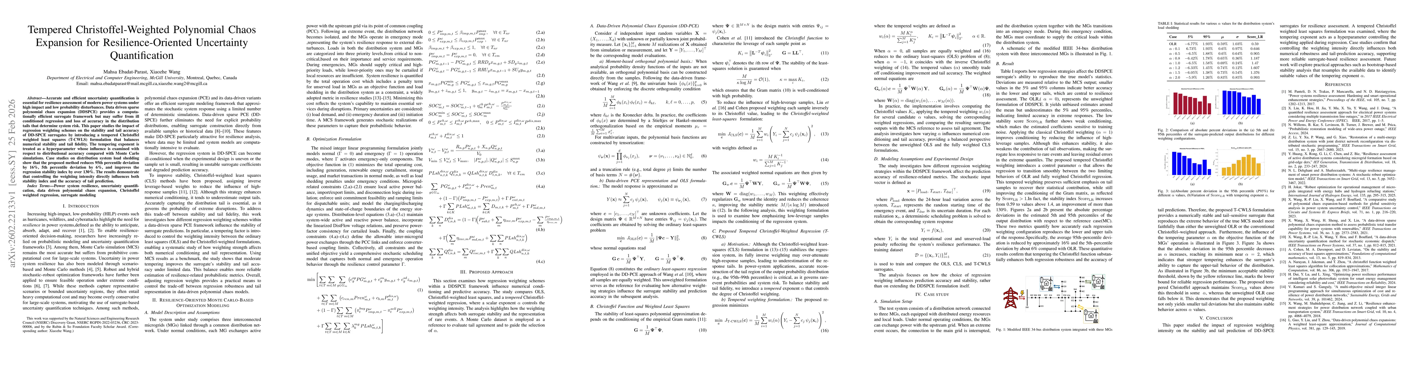 Thumbnail for Tempered Christoffel-Weighted Polynomial Chaos Expansion for Resilience-Oriented Uncertainty Quantification