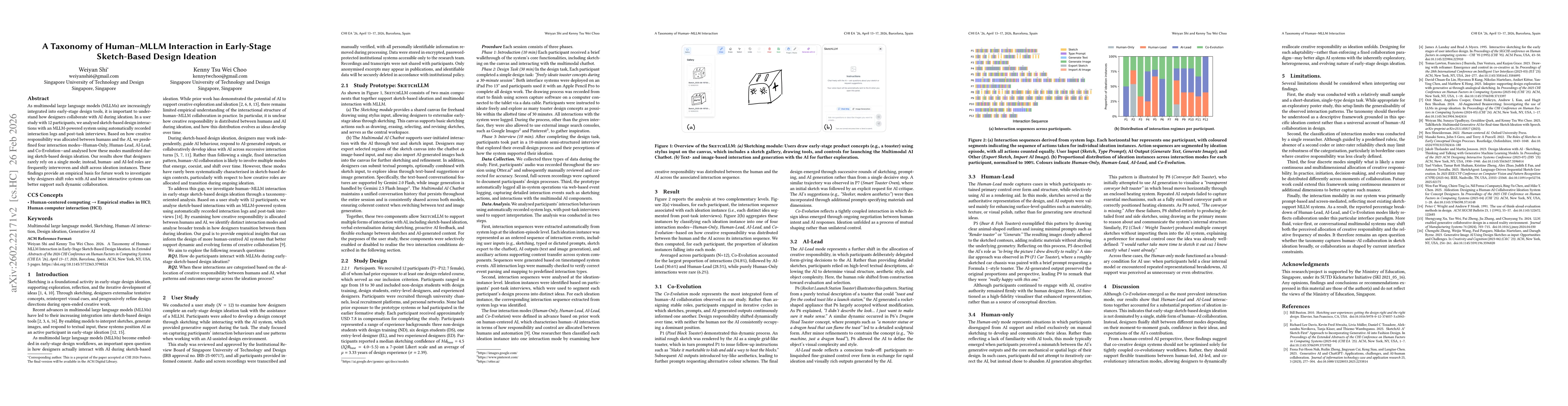 Thumbnail for A Taxonomy of Human--MLLM Interaction in Early-Stage Sketch-Based Design Ideation