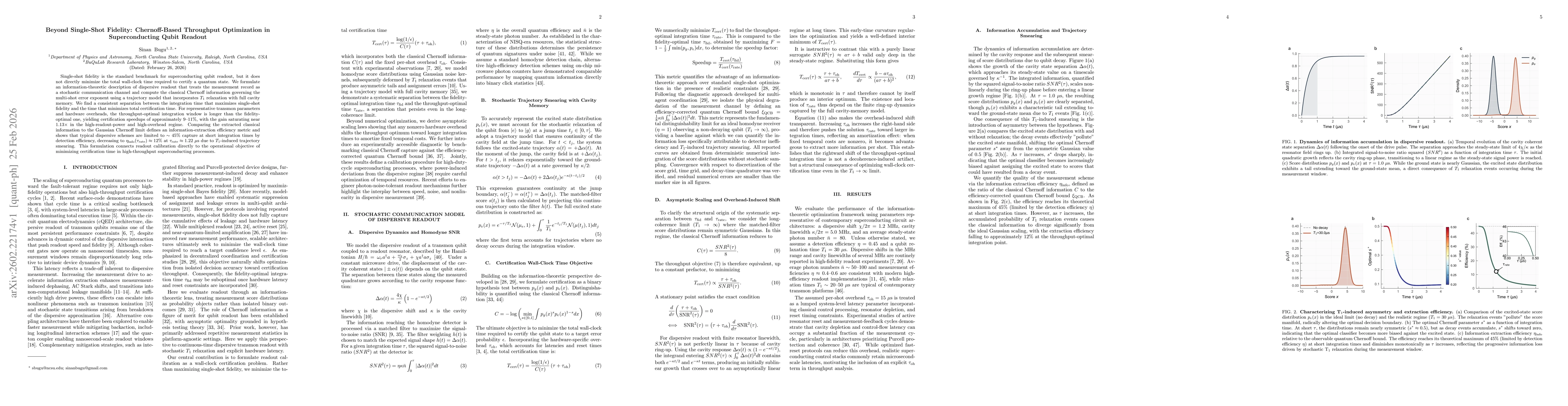 Thumbnail for Beyond Single-Shot Fidelity: Chernoff-Based Throughput Optimization in Superconducting Qubit Readout