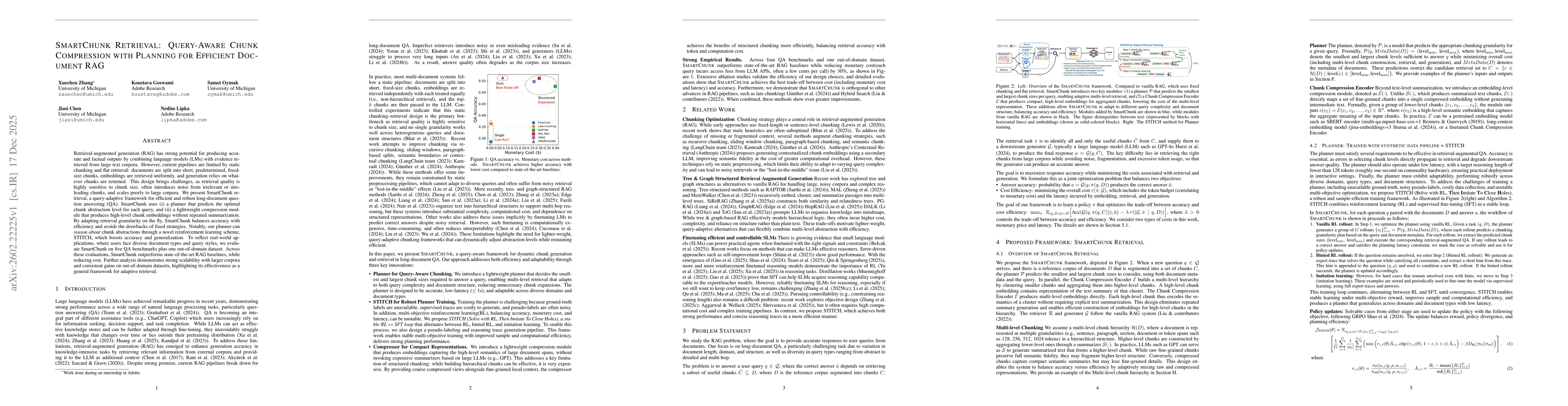 Thumbnail for SmartChunk Retrieval: Query-Aware Chunk Compression with Planning for Efficient Document RAG