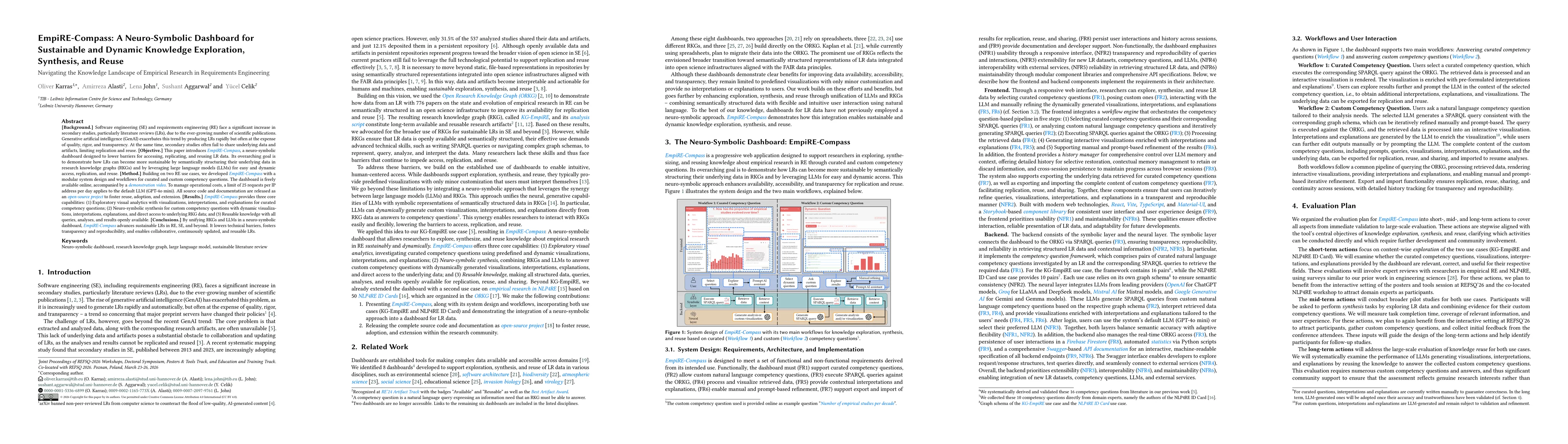 Thumbnail for EmpiRE-Compass: A Neuro-Symbolic Dashboard for Sustainable and Dynamic Knowledge Exploration, Synthesis, and Reuse